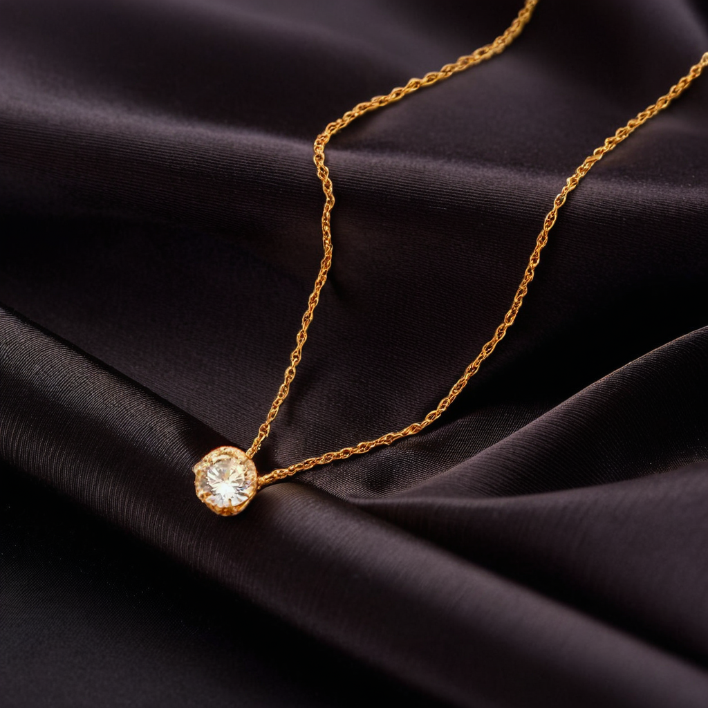 Necklace With Sparkling Zircon Crown Pendant