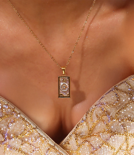 Tarot Necklaces Featuring The World And The Wheel