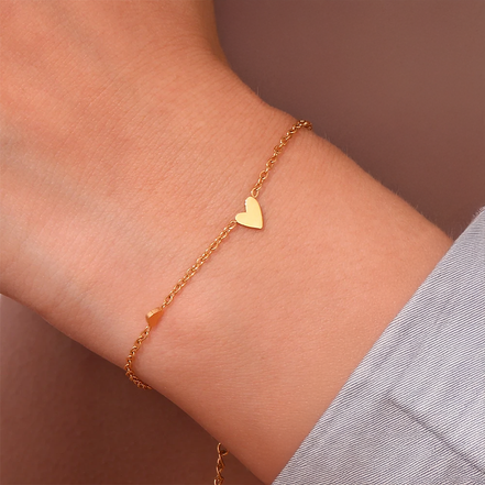 Small Dainty Mini Heart Chain Bracelet