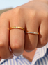 Beautiful Thin Stone Gold Rings