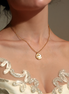 Golden Sea Wave Necklace Stereoscopic Coin Necklace