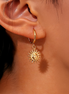 Sun Earrings  Hoop Earrings with Sun Pendant