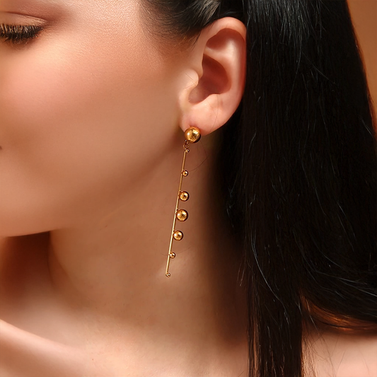 Timeless Tassel Beads Earring 18K Gold Plated Jewelry For Women