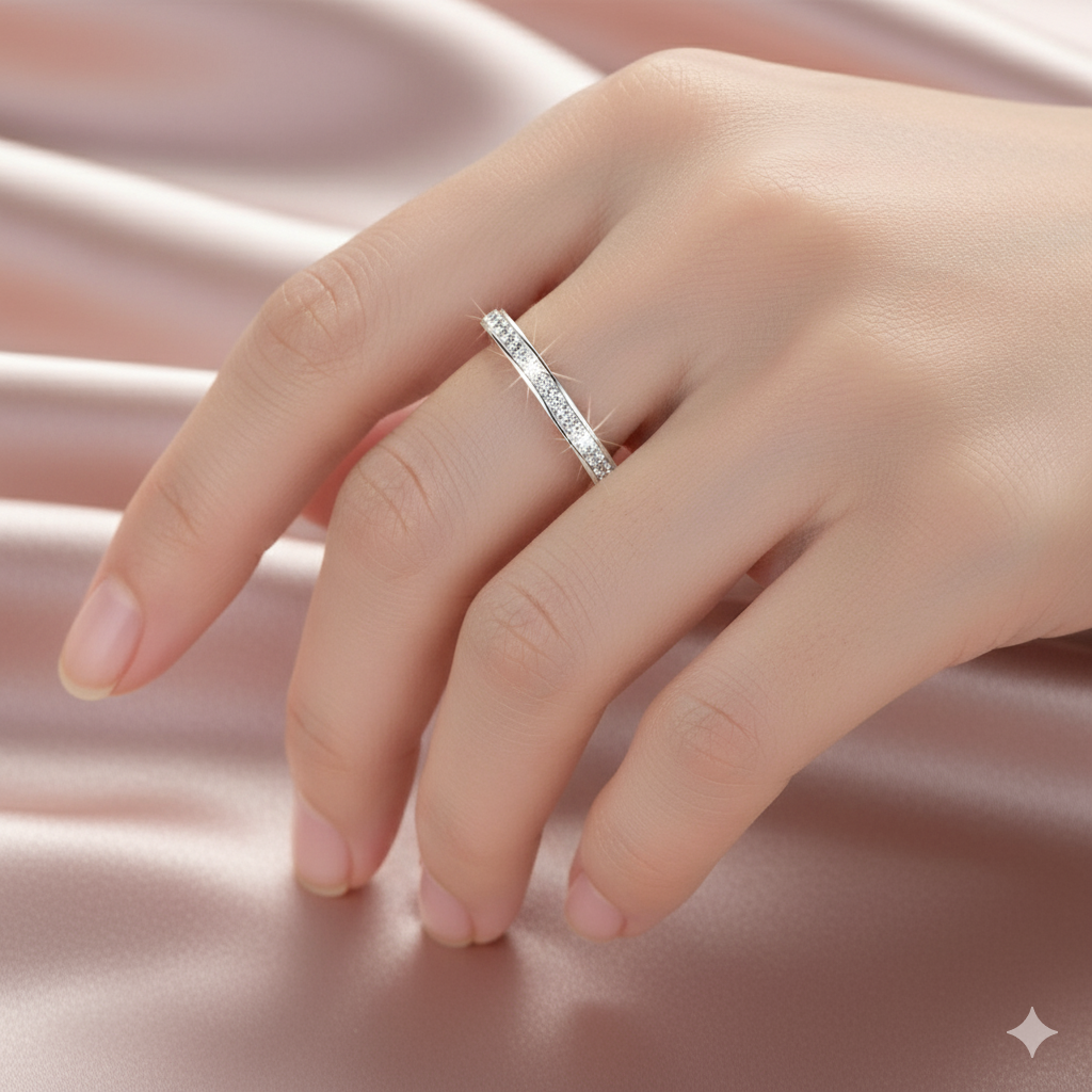 Simple Statement 925 Sterling Silver With Multiple Stones Ring