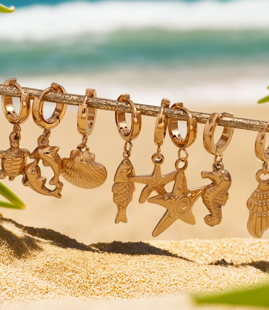 Earrings With Oceanic Charms | Dolphin | Turtle |Aquatic| Starfish |