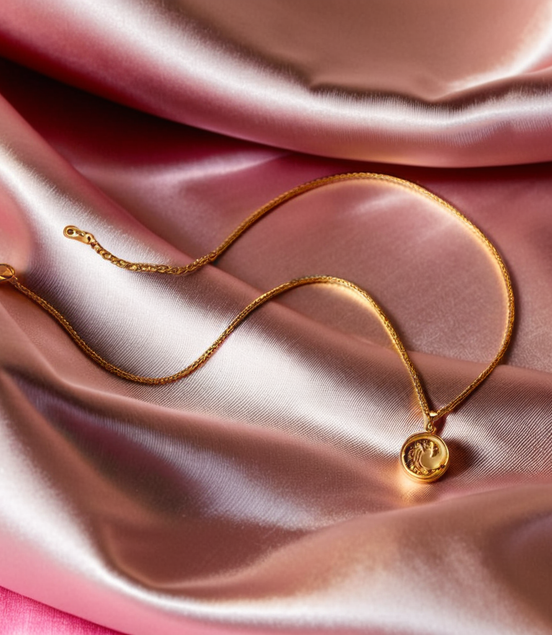 Golden Sea Wave Necklace Stereoscopic Coin Necklace