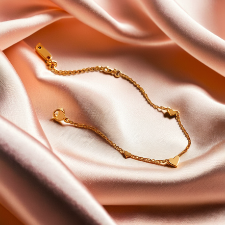 Small Dainty Mini Heart Chain Bracelet