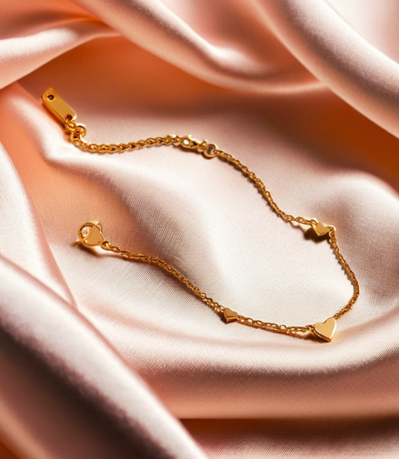 Small Dainty Mini Heart Chain Bracelet