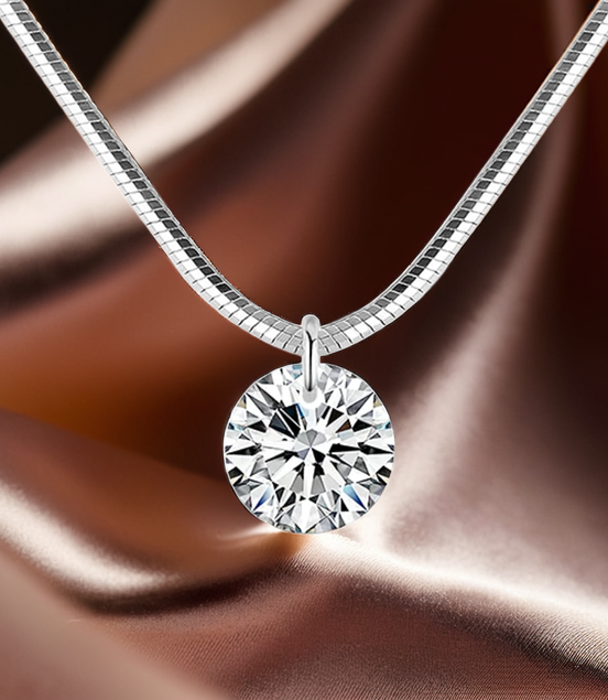 Sterling Silver Choker Necklace With A Sparkling Stone
