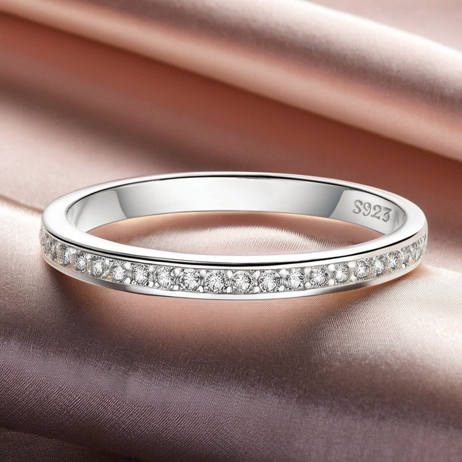 Simple Statement 925 Sterling Silver With Multiple Stones Ring