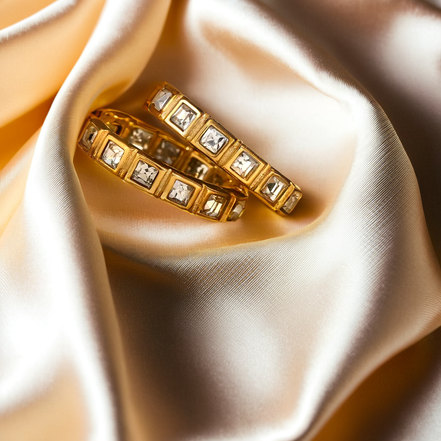 Minimalist Hoop Earrings With Beautiful Sparkling Stones