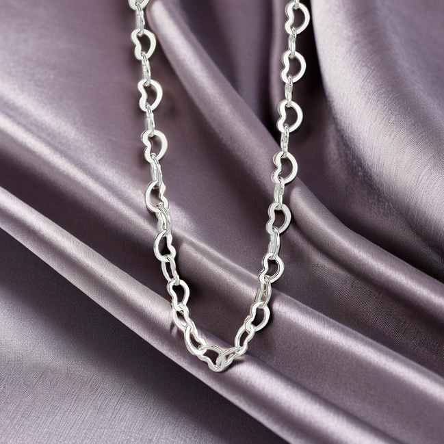 5 Stylized Classic 925 Sterling Silver Adjustable Chain Necklaces