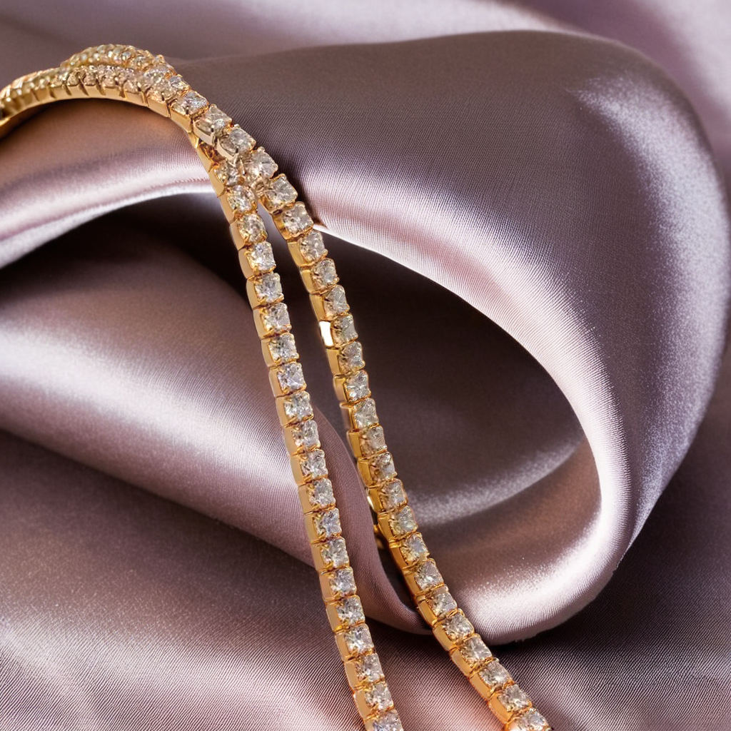 Elegant Single-Row White Zircon Sparkling Bracelet for Women