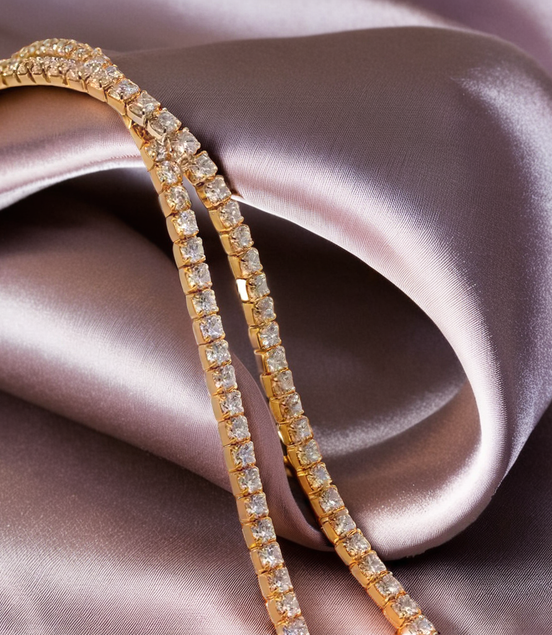Elegant Single-Row White Sparkling Stone Bracelet for Women