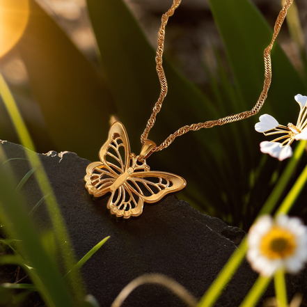 Stone Luxury Pendant Crystal Butterfly Necklace